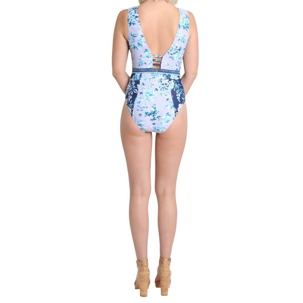 NWT Nanette Lepore Priya Plunge One Piece Swimsuit Size 6 MRP $155 NEW - Picture 7 of 7